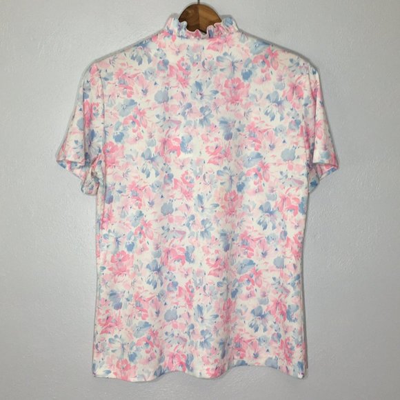 Vintage 70s 80s Pastel Ruffled Blouse Kawaii, Vintage Soft Girl Feminine Popover - Picture 3 of 12